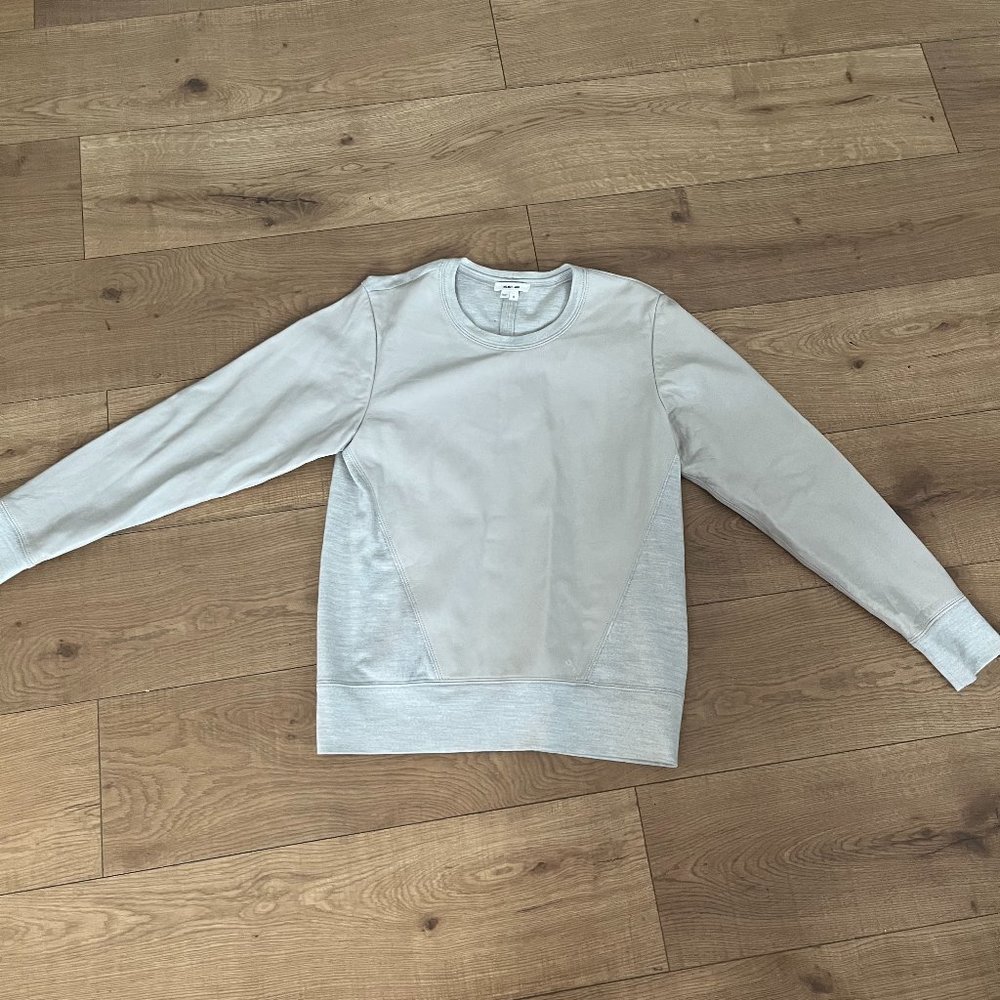 Grey Leather Helmut Lang Jumper Size S